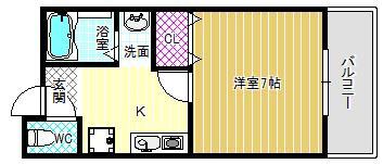 フォレストグリーンヴィラ(1K/3階)の間取り写真
