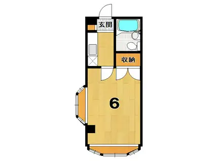 クレヨンハイム(1K/2階)の間取り写真