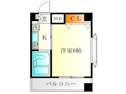 ノーブル白楽(1K/4階)の間取り写真