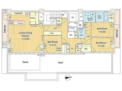 COURT HATSUDAI(3LDK/4階)の間取り写真