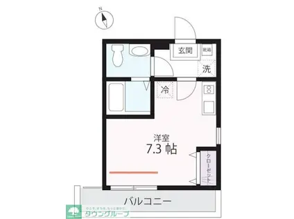 QUIET CRAB HOUSE 溝ノ口D号棟(ワンルーム/2階)の間取り写真