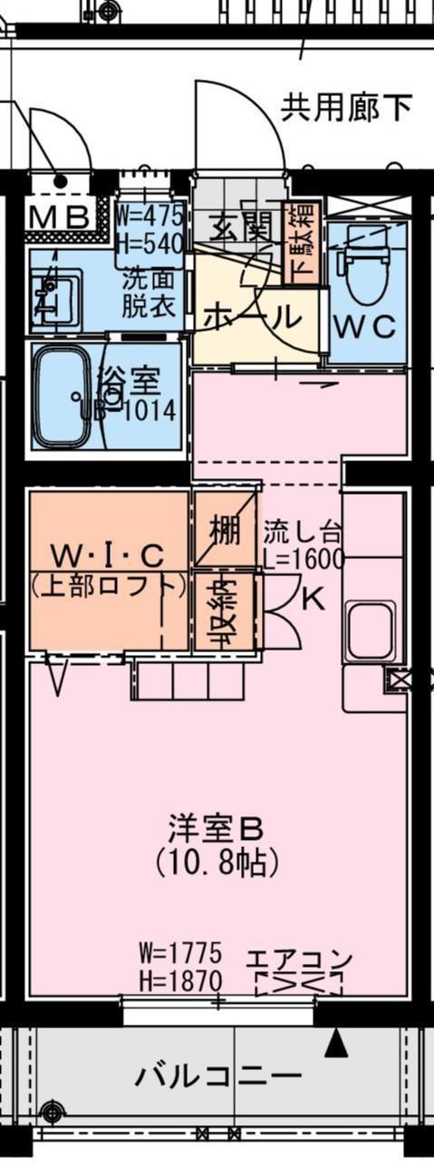 ソレアード権現(ワンルーム/4階)の間取り写真