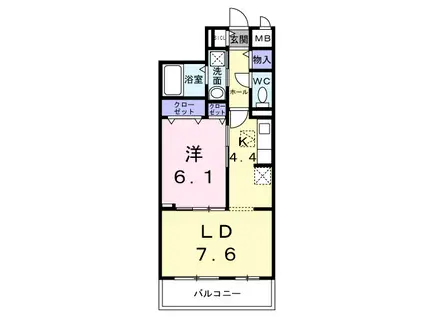 埼玉高速鉄道 鳩ケ谷駅 徒歩8分 3階建 築1年(1LDK/1階)の間取り写真