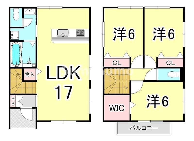ラフィネ西宮北口(3LDK/1階)の間取り写真
