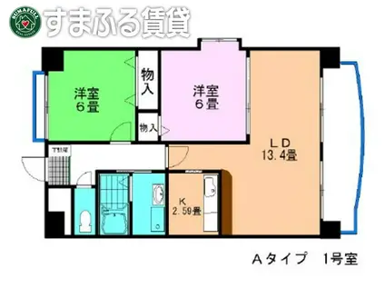 アーバンヒルズ(2LDK/3階)の間取り写真
