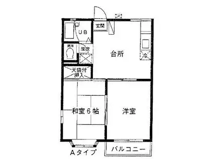 エクセル矢部(2DK/1階)の間取り写真