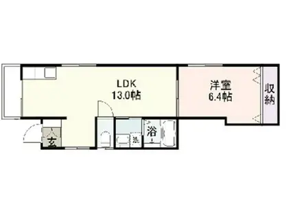 HANAMIZUKI(1LDK/1階)の間取り写真
