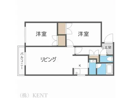 シャトー八軒(2LDK/3階)の間取り写真