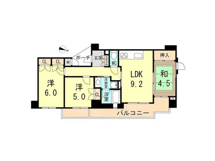 ドルフ兵庫アクツィオ(3LDK/3階)の間取り写真