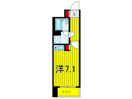 ライオンズマンション浮間舟渡(ワンルーム/1階)の間取り写真