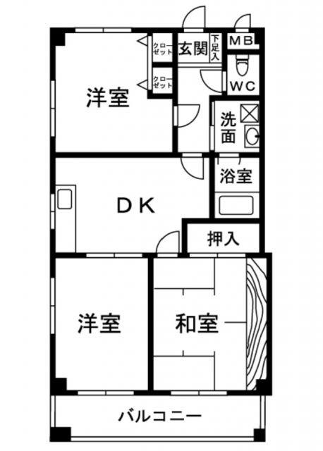 レイール泉南(3DK/3階)の間取り写真
