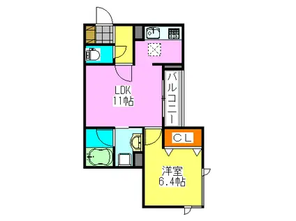 グランシャリオ(1LDK/1階)の間取り写真