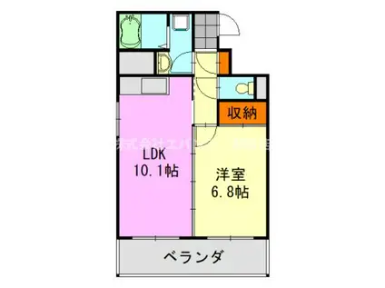 MF10ビル(1LDK/5階)の間取り写真