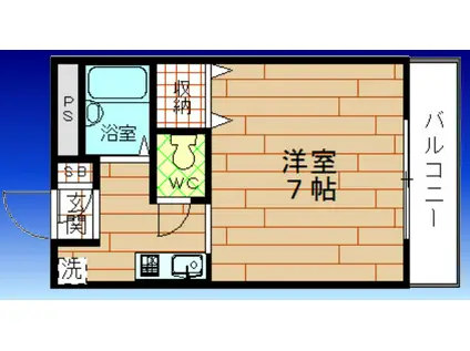 サンライズ(1K/2階)の間取り写真