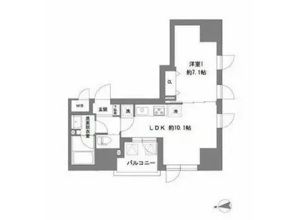 LA VITA東上野(1LDK/2階)の間取り写真