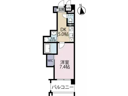 アベニール幸(1DK/9階)の間取り写真