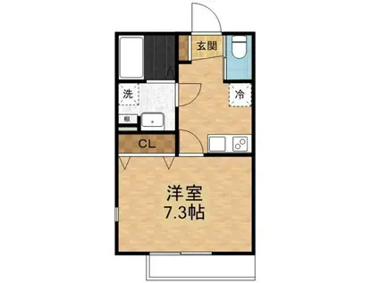 クオーレ薬円台(1K/3階)の間取り写真