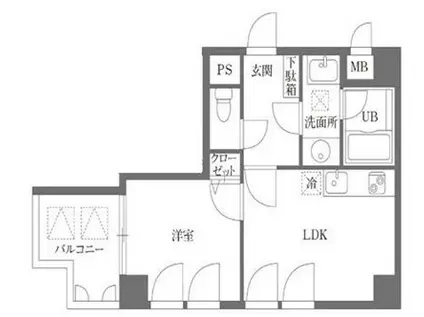 友泉巣鴨ビル(1DK/5階)の間取り写真