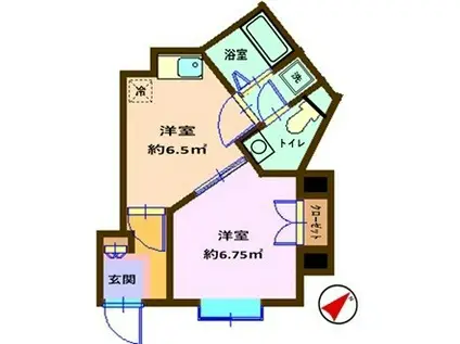 コーポサンライフ井土ヶ谷第二(1DK/1階)の間取り写真