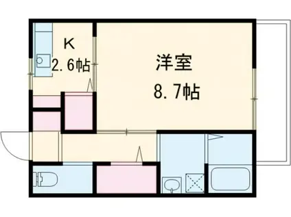 ハイツウエストII(1K/1階)の間取り写真