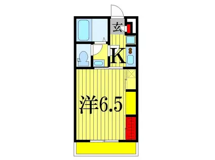 LIVLI・ラヴィータ(1K/2階)の間取り写真