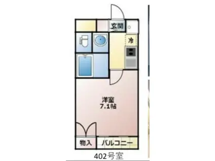 FUSION練馬桜台(1K/4階)の間取り写真