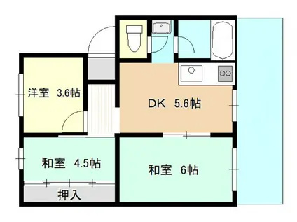 メゾン冨田(3DK/3階)の間取り写真