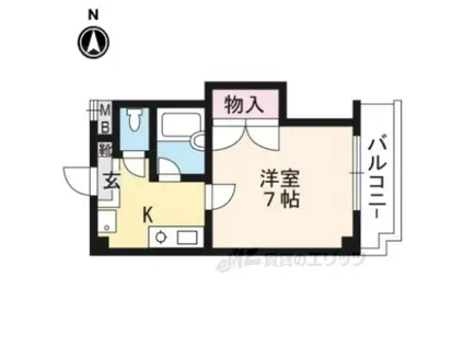 ヴェルメゾン北大路(1K/5階)の間取り写真
