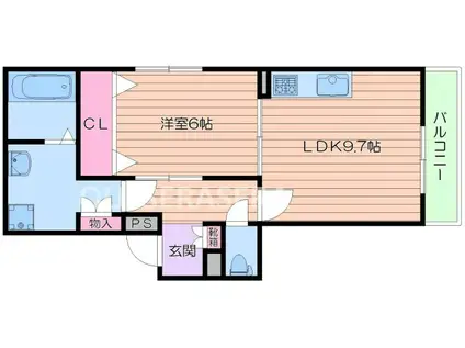 サンライトあべのVI(1LDK/1階)の間取り写真