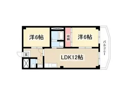 サンライズ清香II(2LDK/3階)の間取り写真