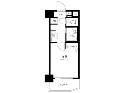 フューティバル汐留浜離宮パークサイドシティ(1K/5階)の間取り写真