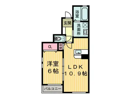 コスモスII(1LDK/1階)の間取り写真