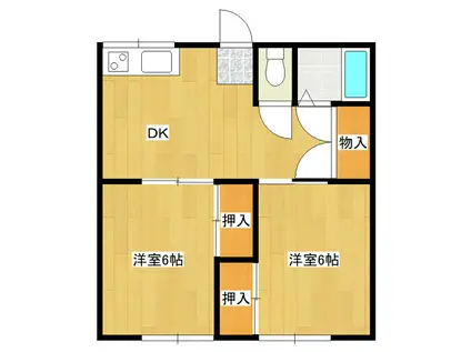 ときわハウス(2DK/2階)の間取り写真