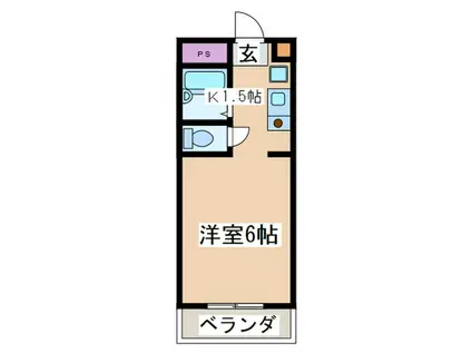 ビバリーヒルズC(1K/3階)の間取り写真