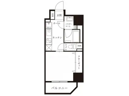 EINS KURAMAE(1K/4階)の間取り写真