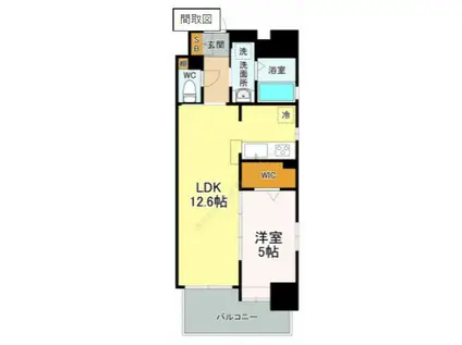 カシマ上東雲(1LDK/10階)の間取り写真