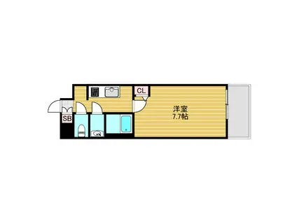 MJC大阪ラフィーネ(1K/4階)の間取り写真