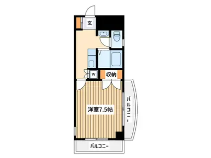 ヤマダビル(1K/3階)の間取り写真
