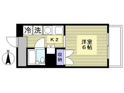 テラスU(1K/2階)の間取り写真