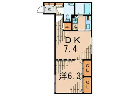 ZESTY松陰神社II(1DK/1階)の間取り写真