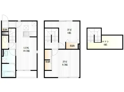 ベルリード愛子東(2LDK/1階)の間取り写真