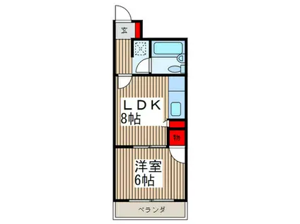 JUN仏子(1LDK/1階)の間取り写真