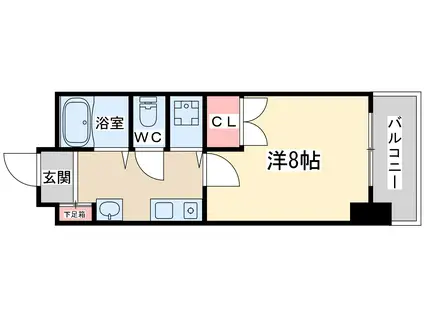 グリーンプラザ新梅田(1K/2階)の間取り写真