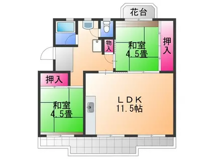 泉南尾崎 3(2LDK/3階)の間取り写真
