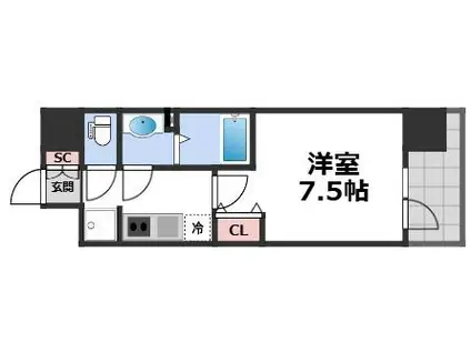 アドバンス大阪アネラ(1K/10階)の間取り写真