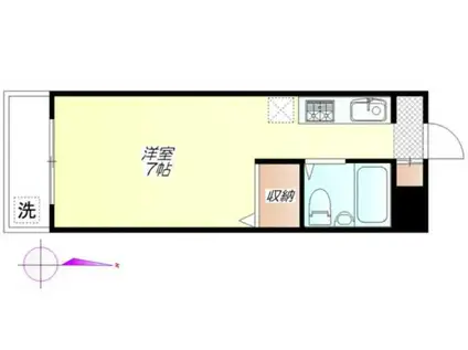 TAIYOマンション(ワンルーム/2階)の間取り写真