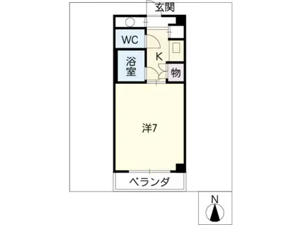 ドミール佐久間(1K/2階)の間取り写真