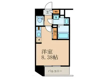 ドゥーエ江坂III(ワンルーム/12階)の間取り写真