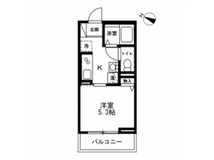 グランドソレーユ生麦(1K/2階)の間取り写真