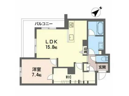 グリナージュ 歴史の散歩道(1LDK/2階)の間取り写真